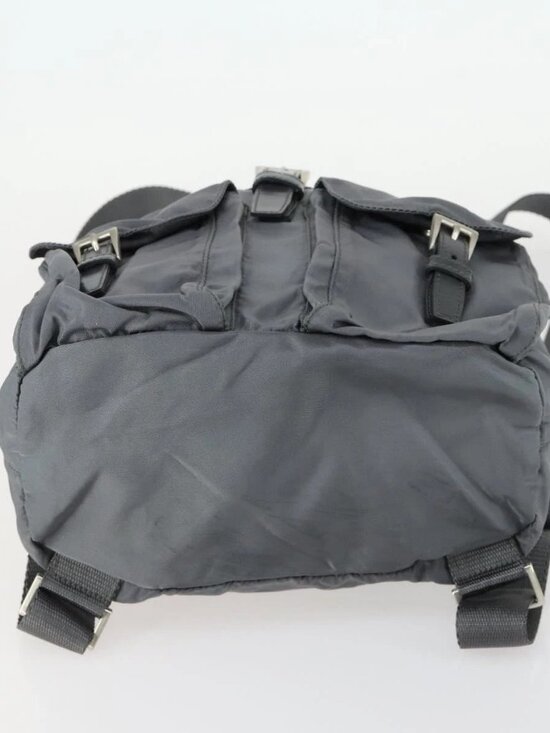 PRADA Backpack Nylon Gray Silver Auth gh1547 main image 11